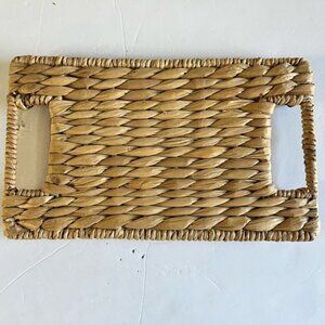 Woven Seagrass Serving Tray with Handles – Rustic Farmhouse Decor